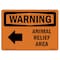 Signmission OSHA Warning Sign, 7" Height, Aluminum, Animal Relief Area (Left Arrow) With Symbol, Landscape OS-WS-A-710-L-11974 - alternate 1